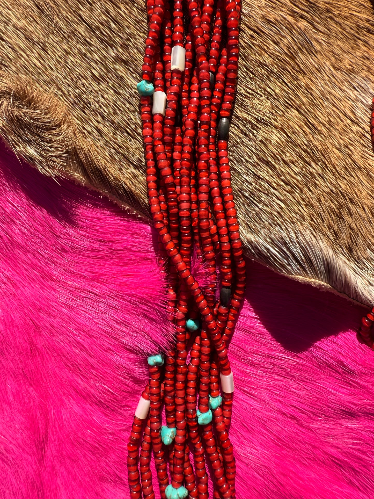 Glass beaded & shell necklace