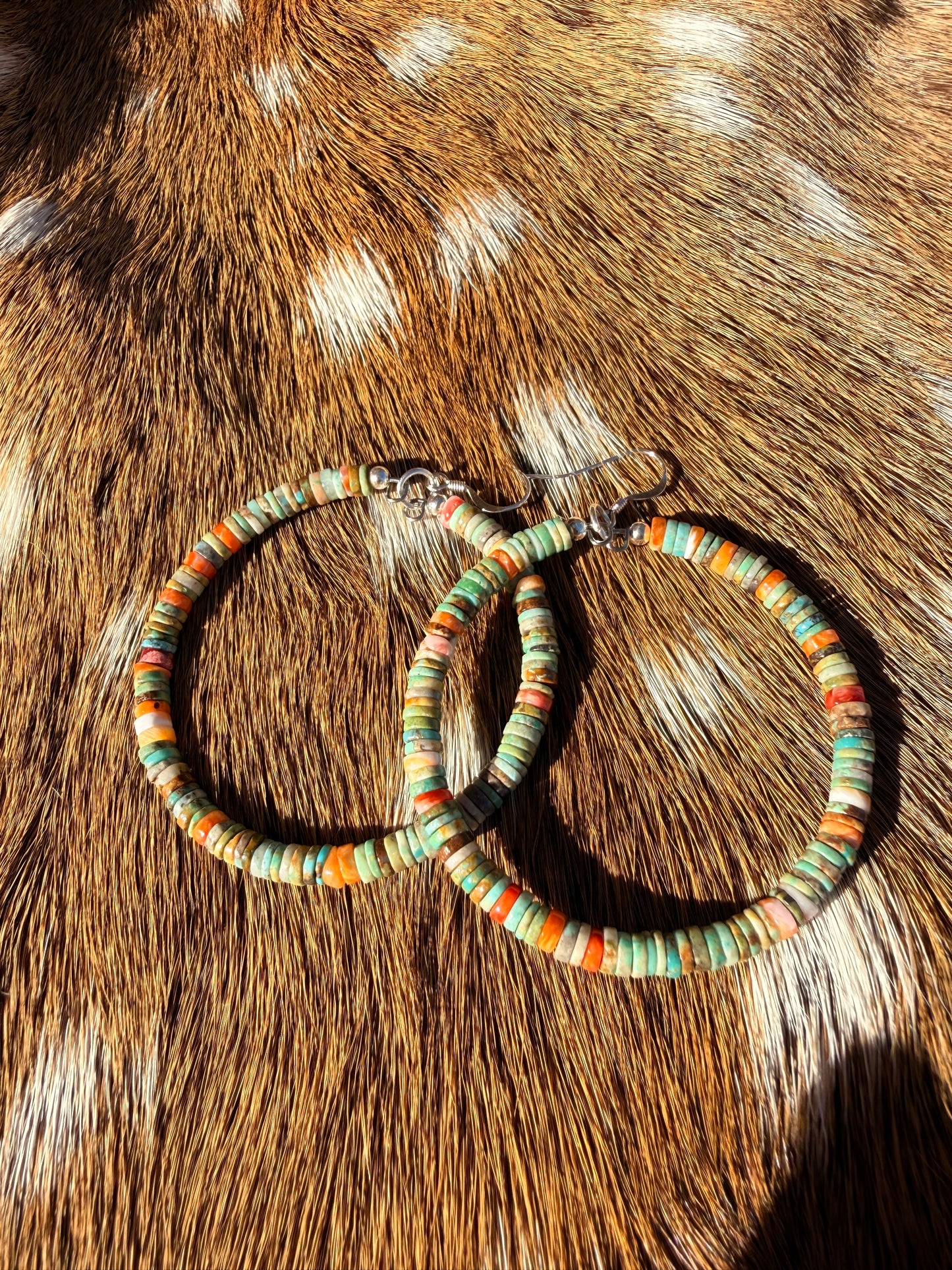 Mix beaded hoop earrings