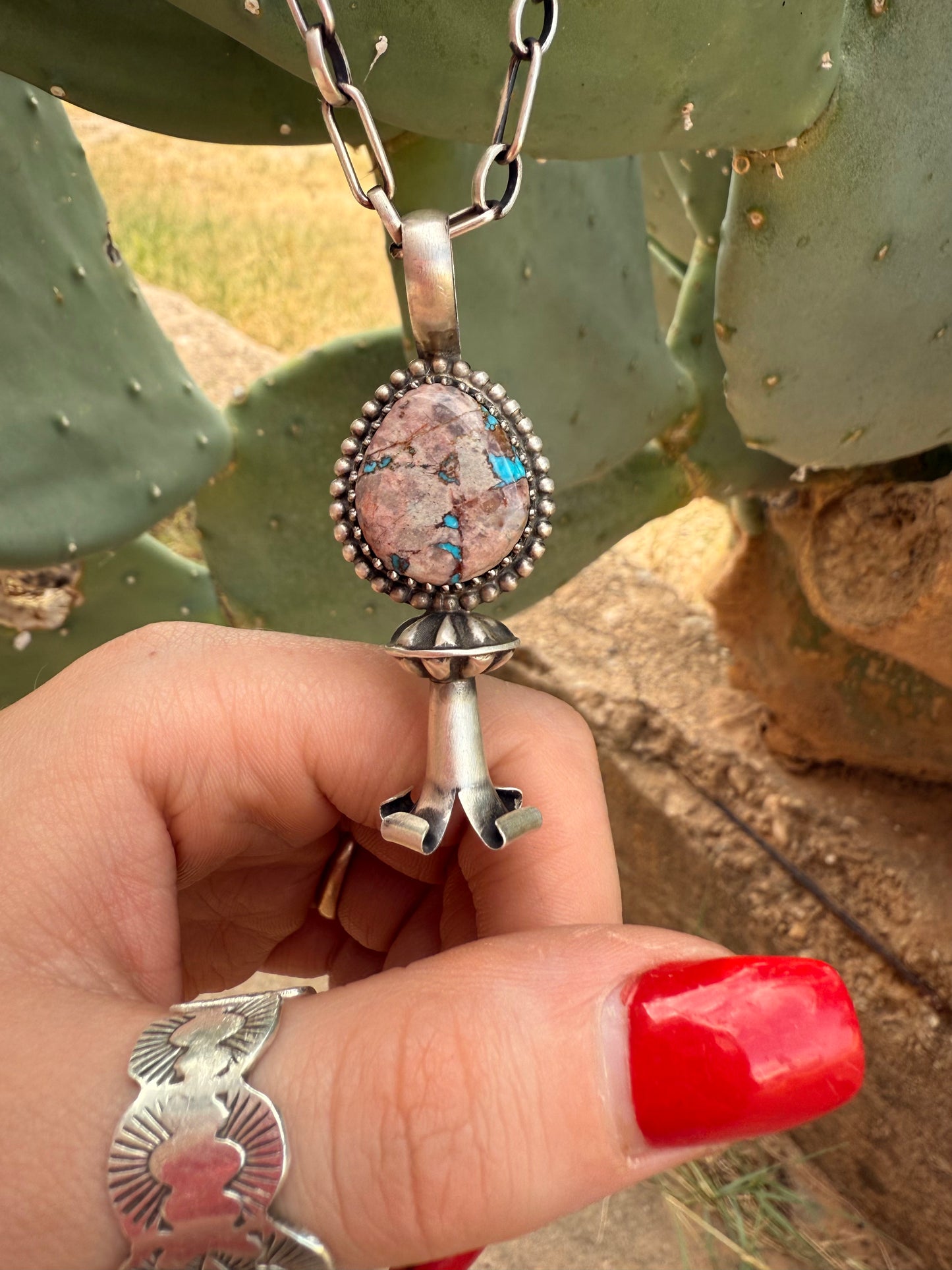 Bisbee Turquoise Squash Pendant Necklace