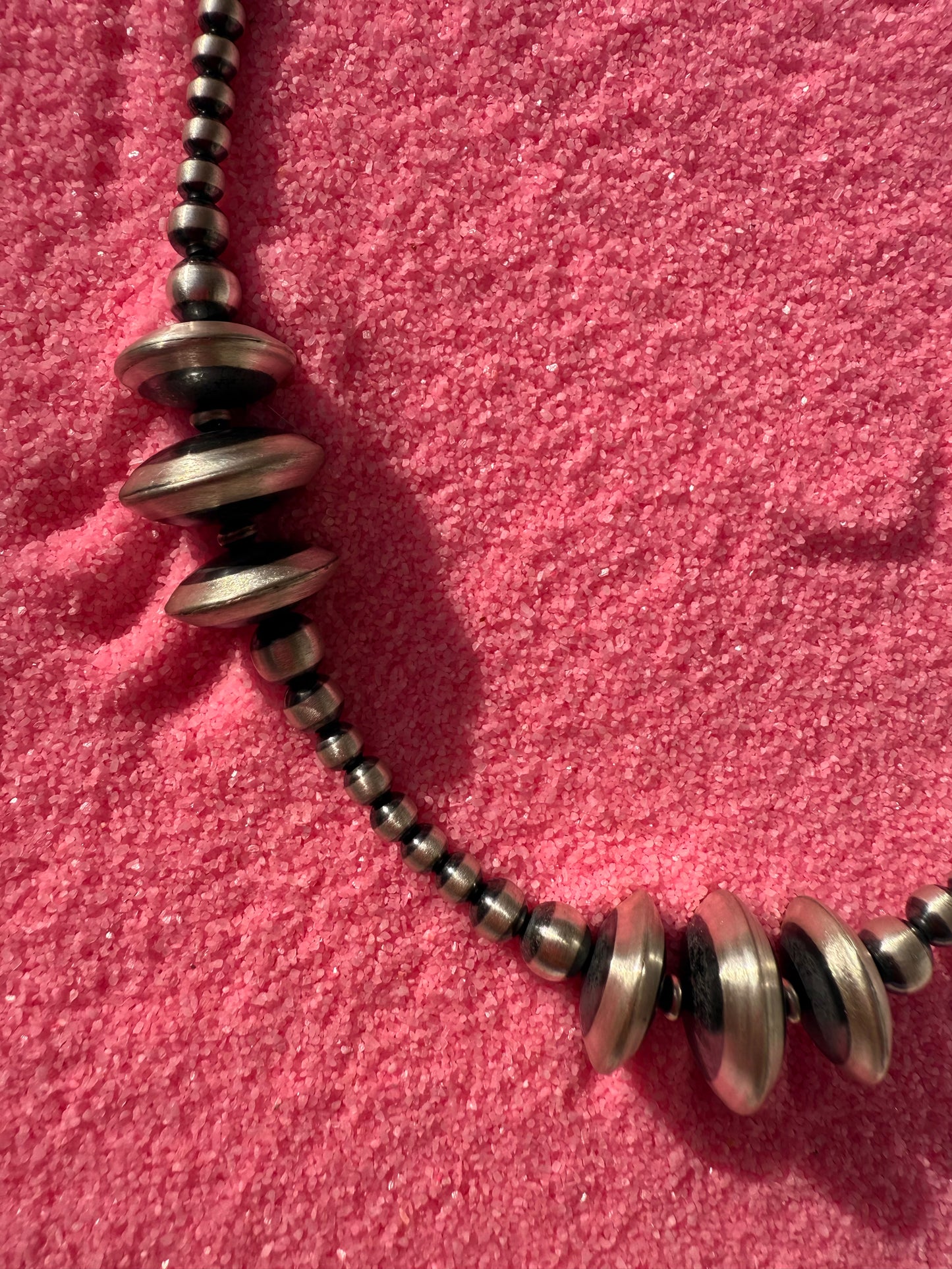 Saucer Chunky Beaded Necklace 16in