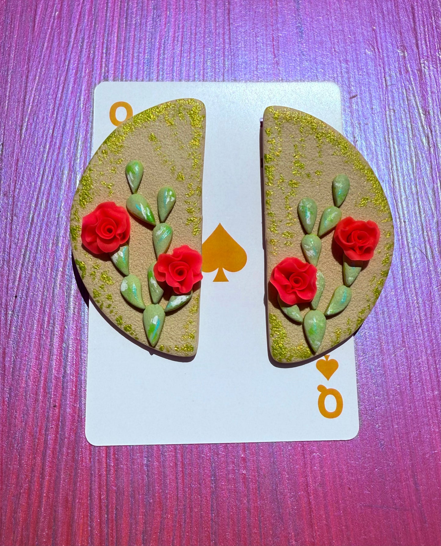 All Roses Green Earrings