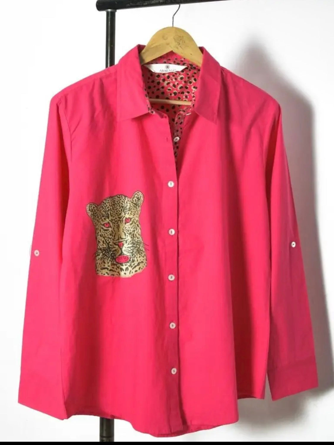 Pink Cheetah Chic Button up