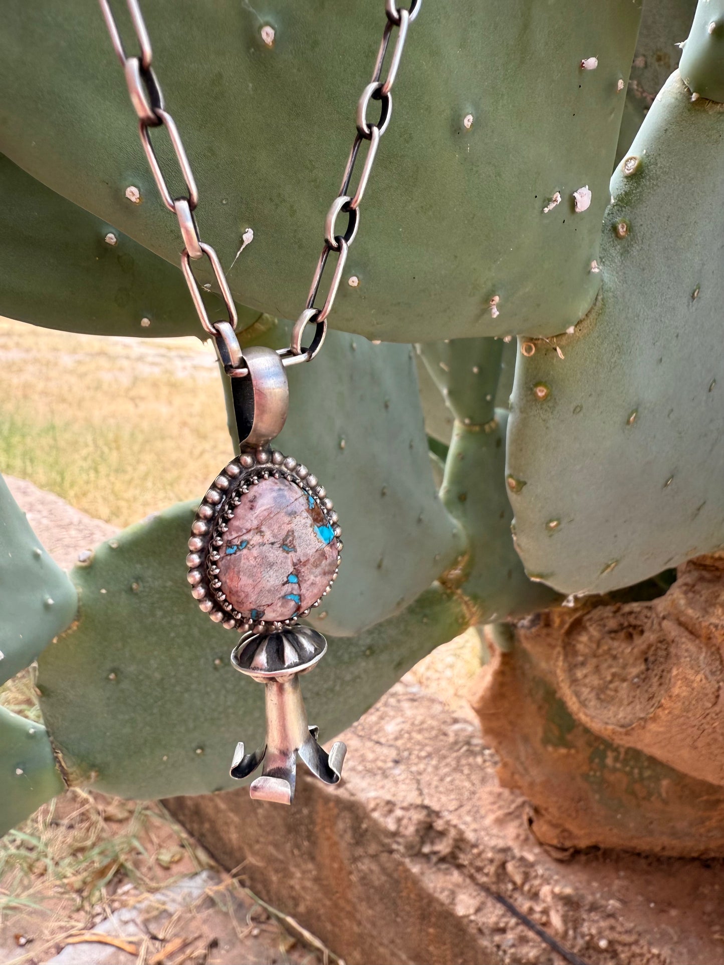 Bisbee Turquoise Squash Pendant Necklace