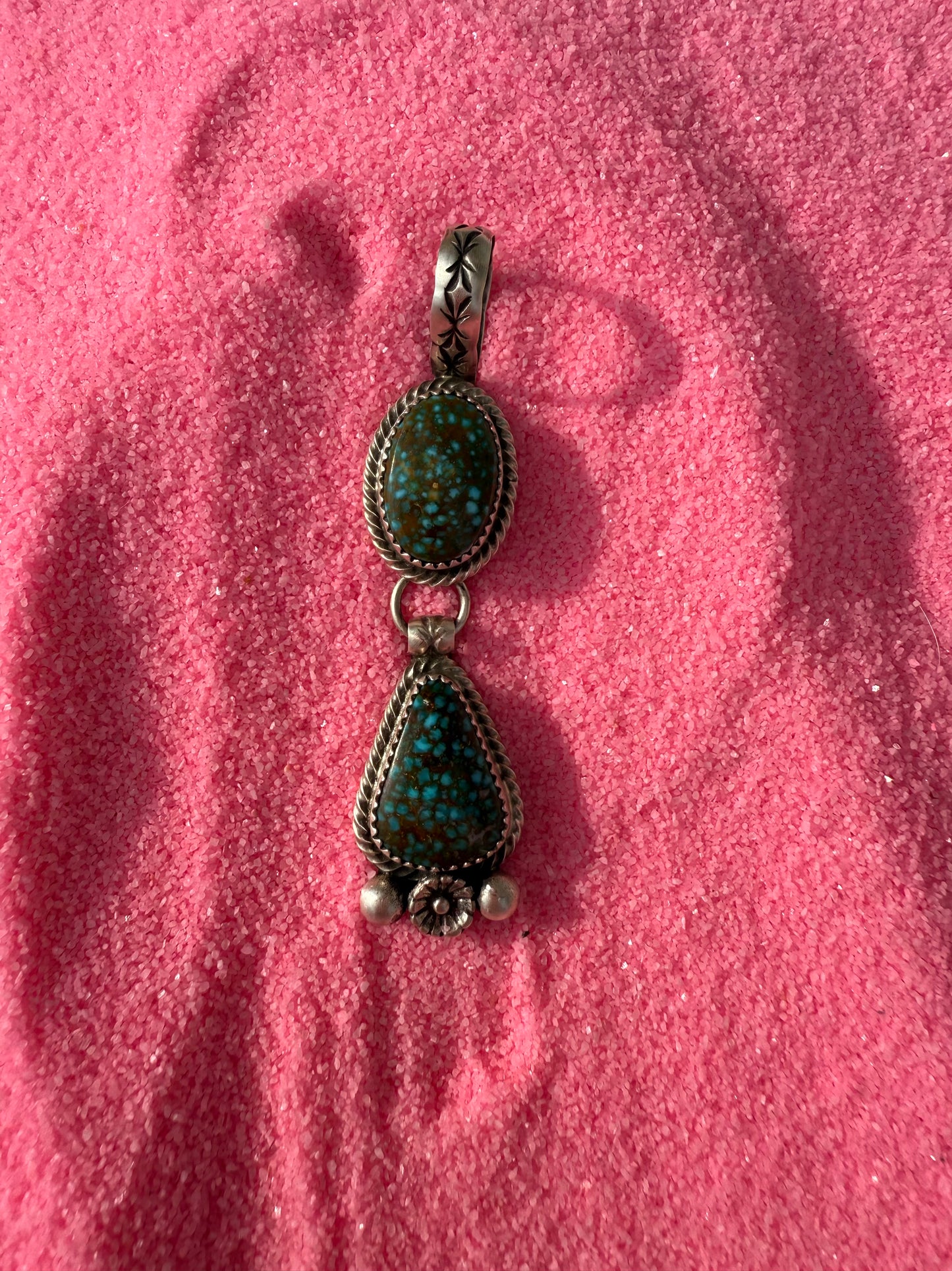 Spider web kingmen lariat style pendant