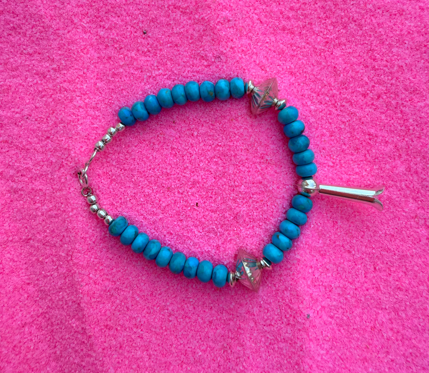 Turquoise & Blossom Beaded Bracelet