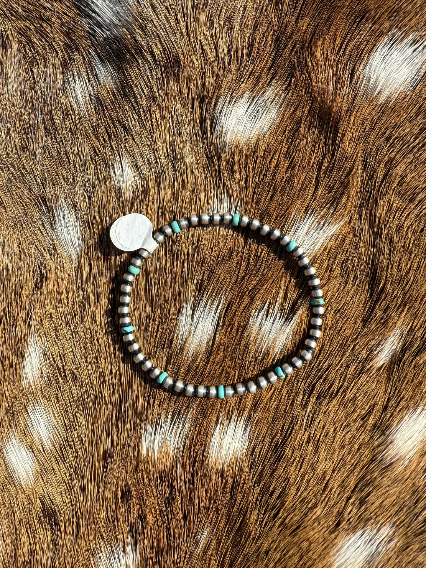 2MM Silver & Turquoise Stretch Bracelet