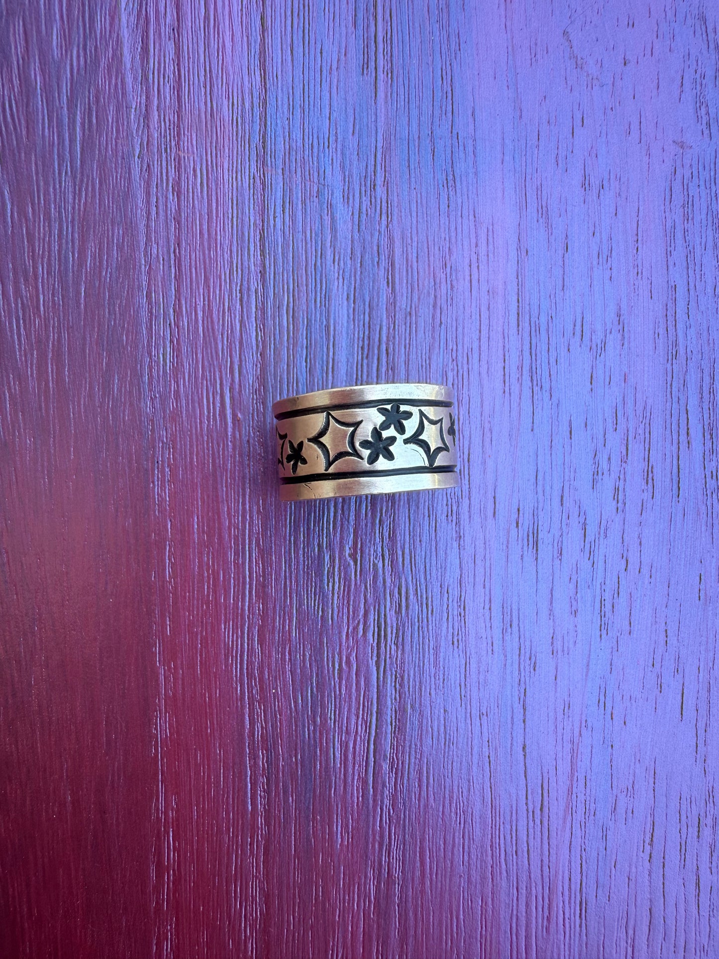 Cigar band star ring size 6