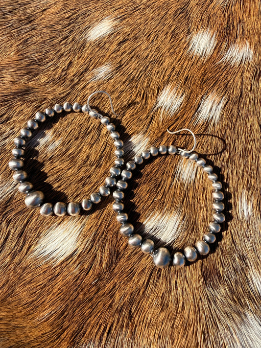 BIG Beaded Hoop Earrings