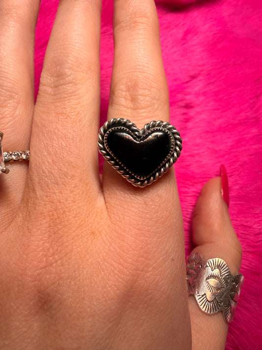 Adjustable Black onyx ring