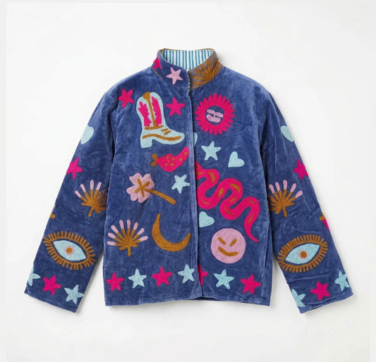 Blue Moon Reversible Velvet Jacket