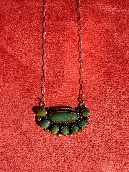 Sonora Gold Turquoise Cluster Bar Necklace