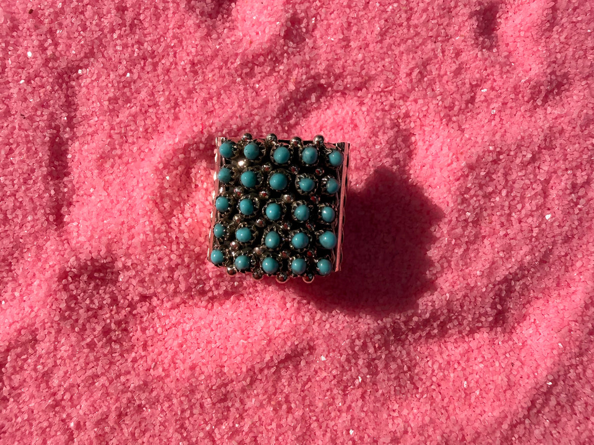 Size 9 Zuni Snake Eye Cluster Ring