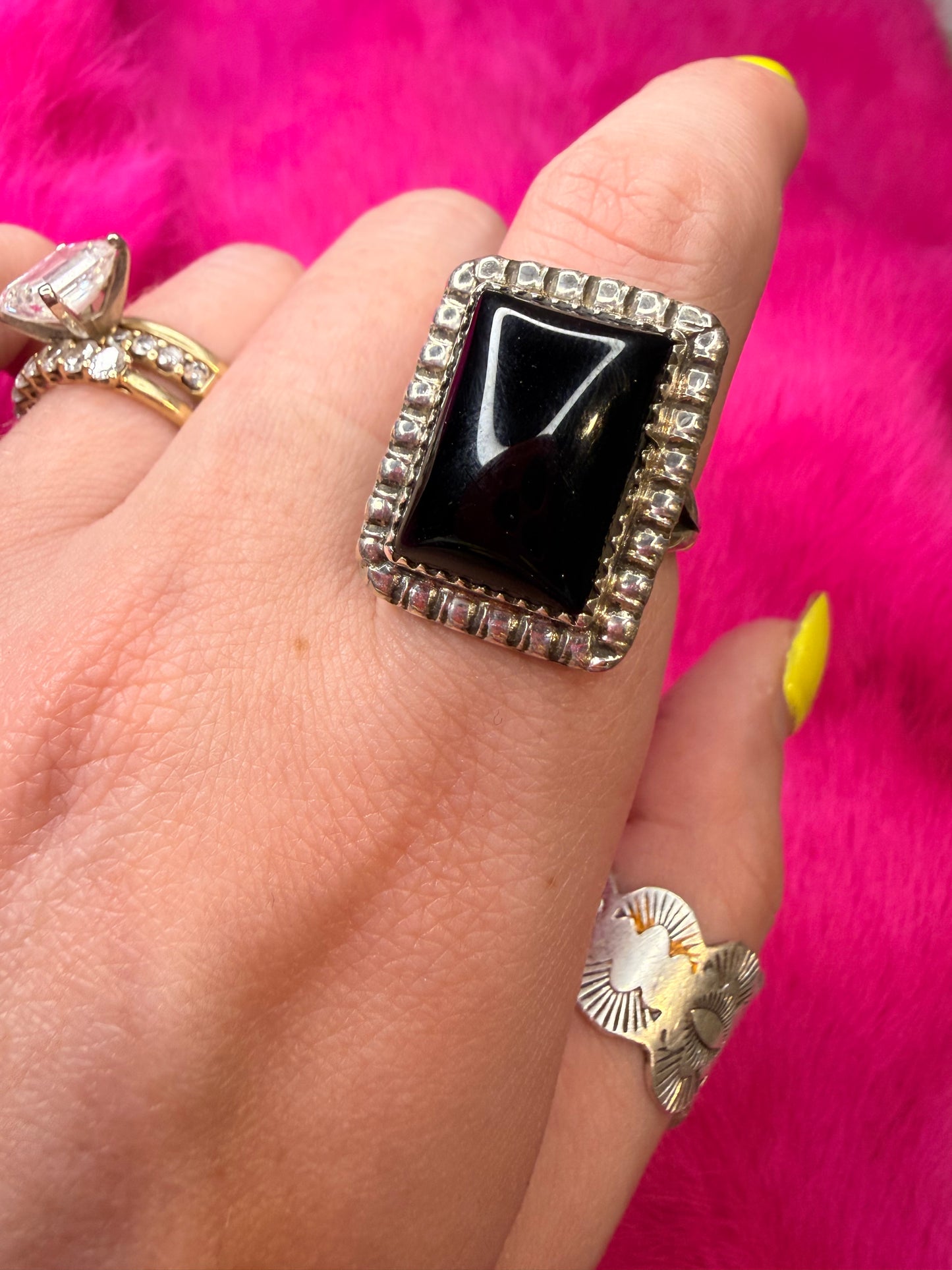 Size 8 Black Onyx Ring