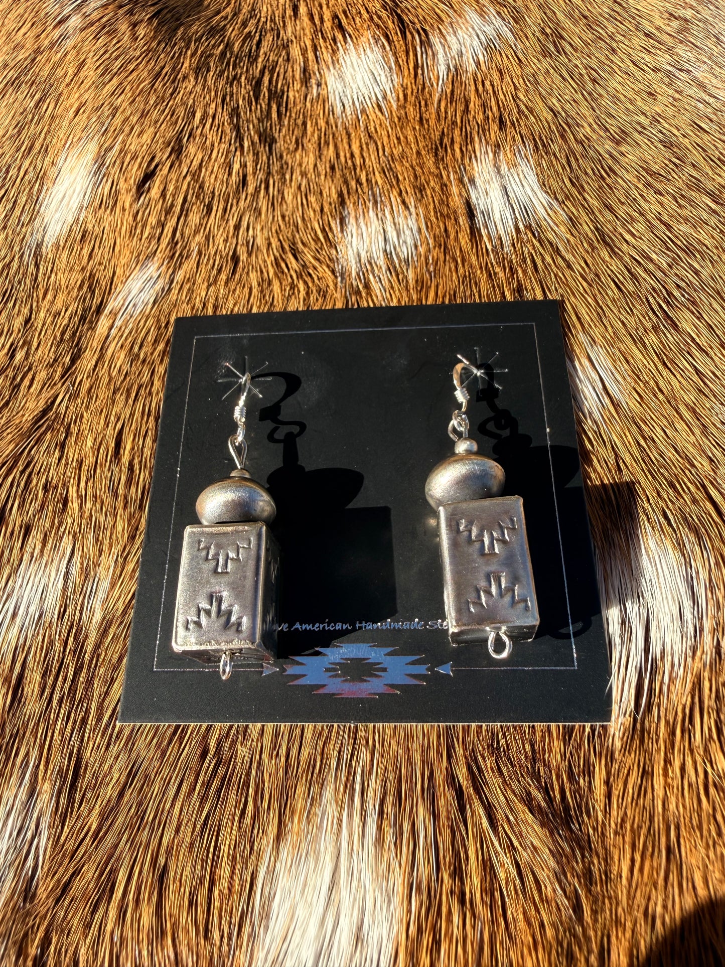 Square barrel bead earrings