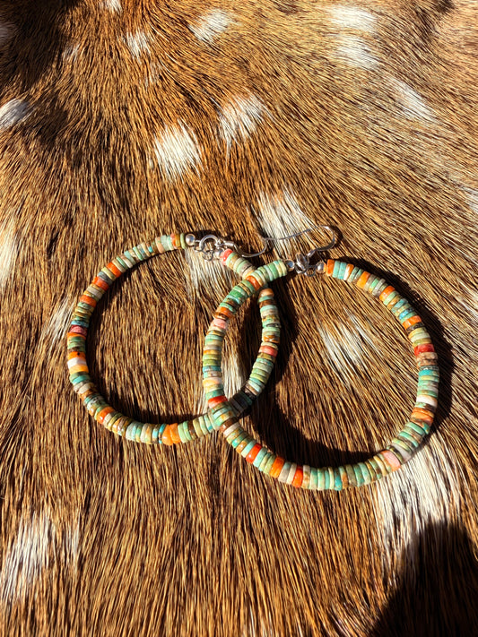 Mix beaded hoop earrings