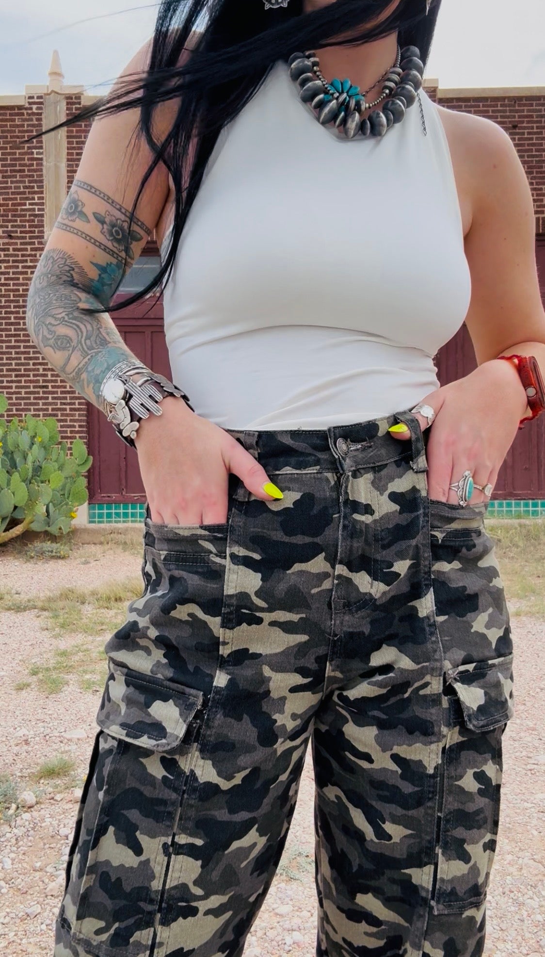 Camo Multi Pocket Denim Jeans