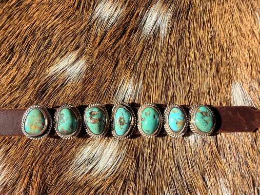 Leather turquoise bracelet