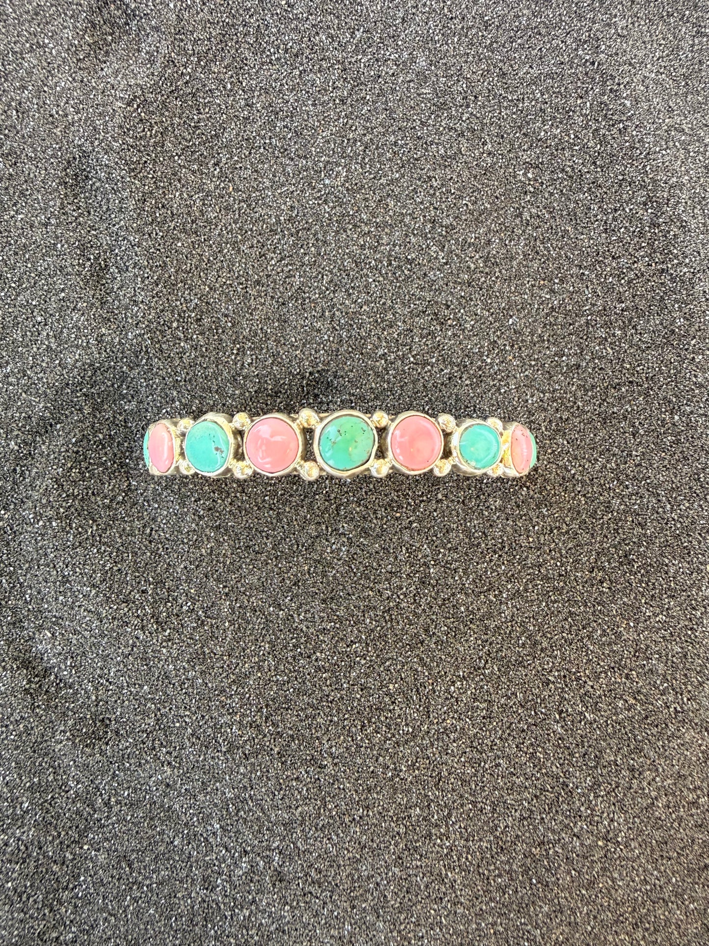 Pink Conch & Turquoise cuff