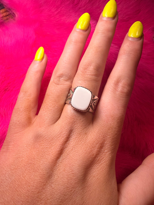 Adrian Reeves White Buffalo Size 9 Ring