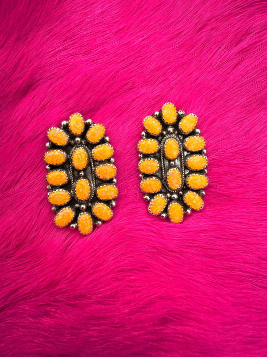Yellow Opal Cluster earring