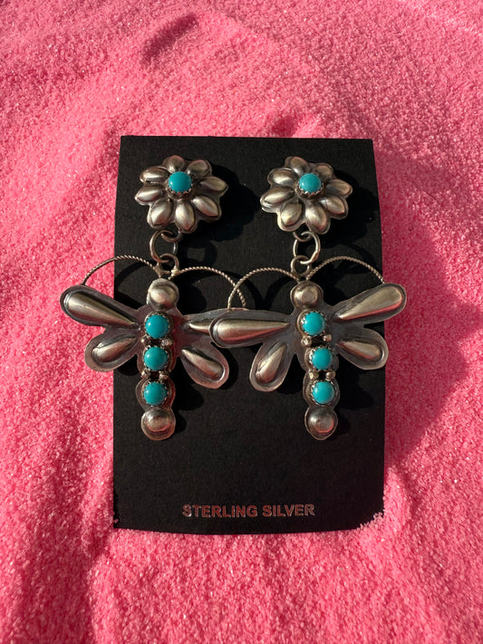 Dragon Fly Concho Earrings