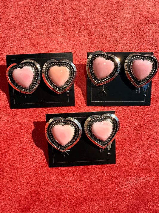 Shadow box heart earrings