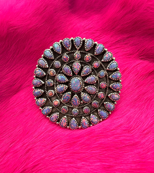 Purple Opal Cluster Adjustable Ring