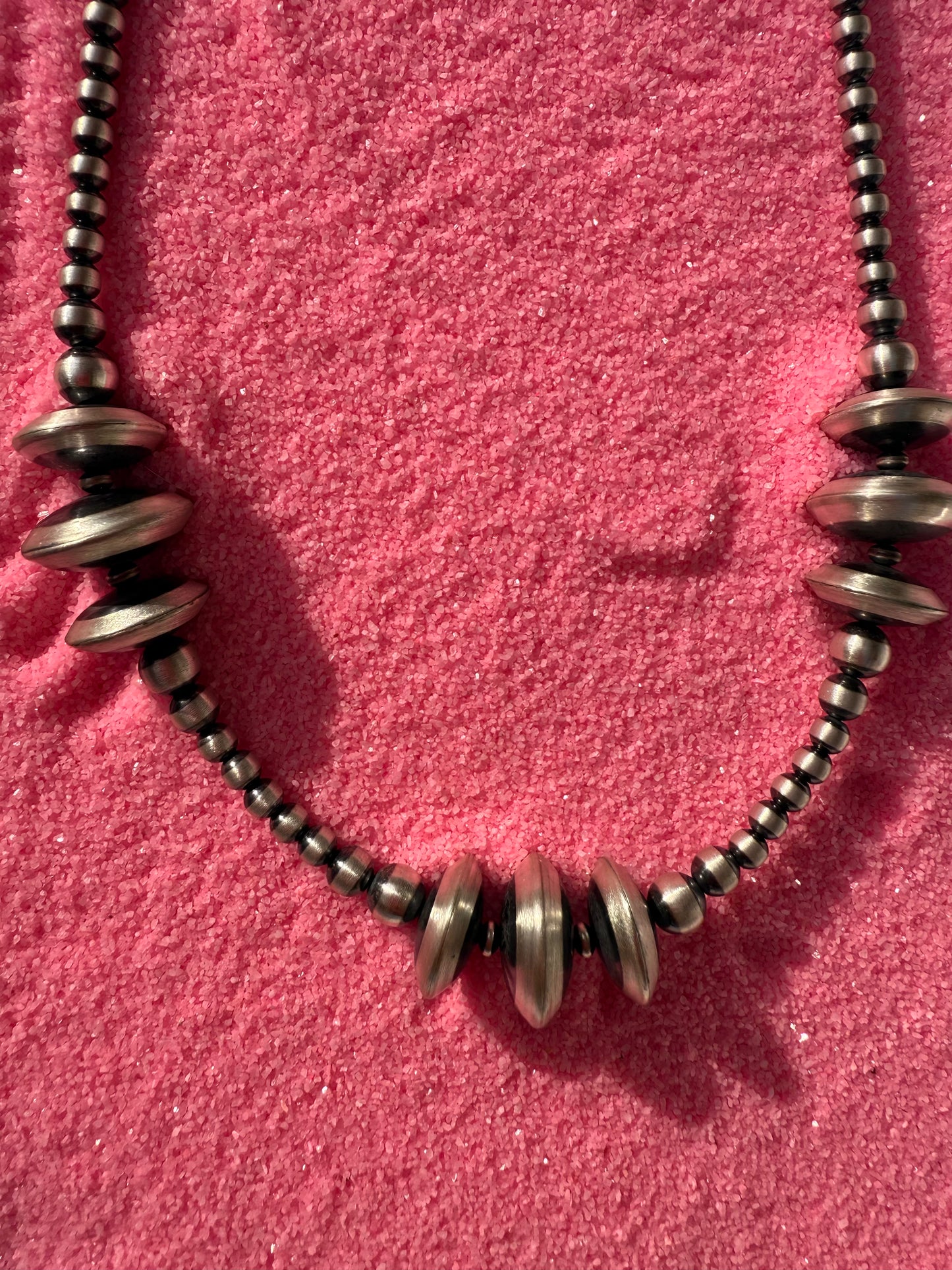 Saucer Chunky Beaded Necklace 16in