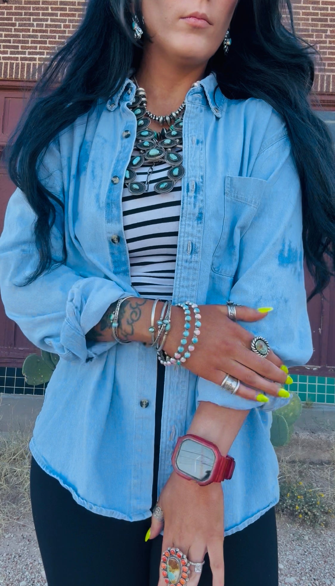 Thunderbird Denim Bleached Button up