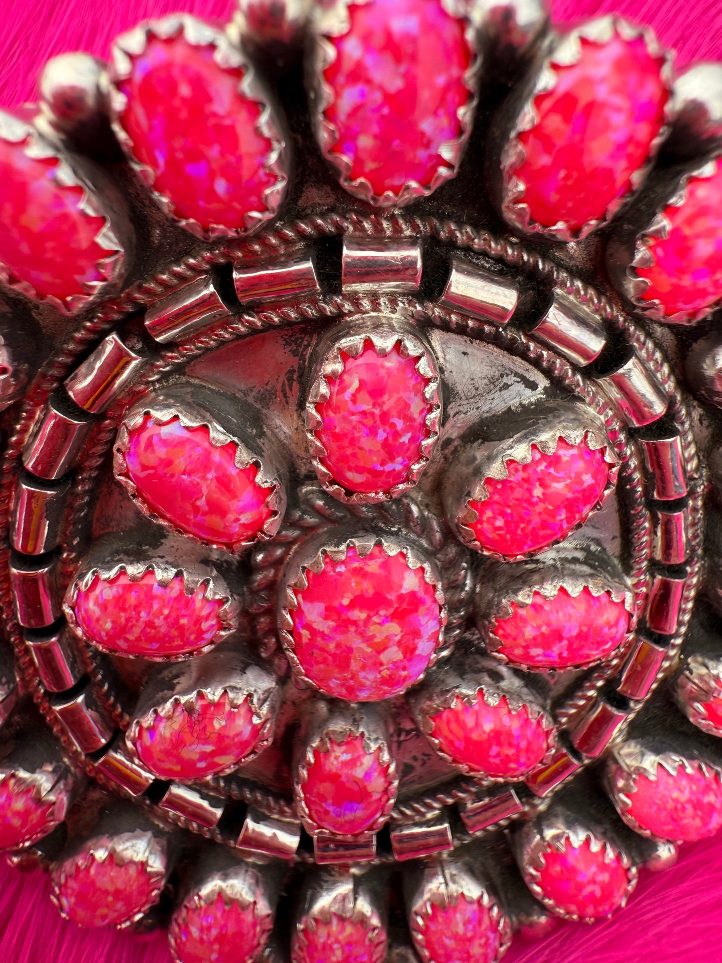 Pink Opal Adjustable Cluster Ring