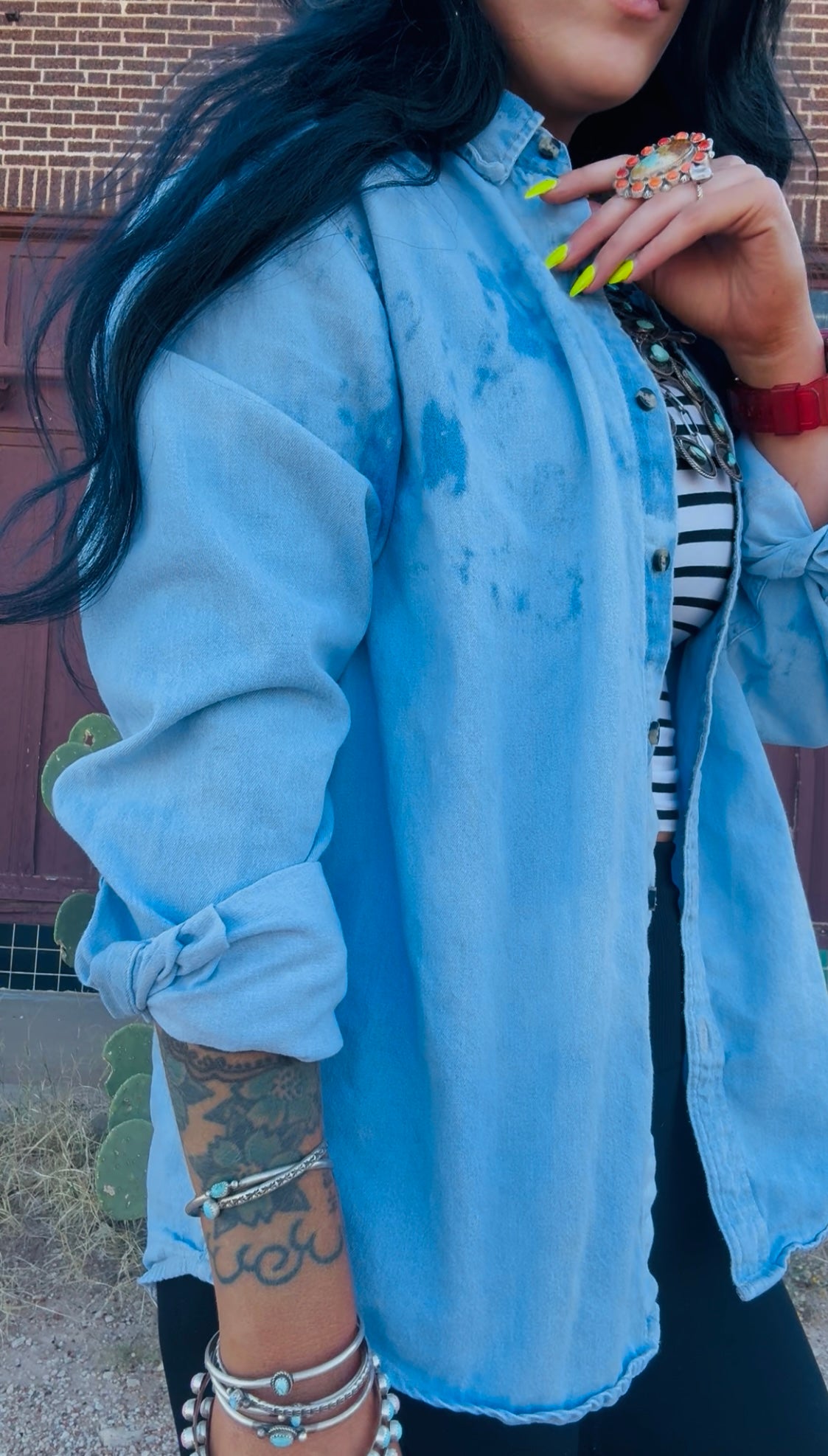 Thunderbird Denim Bleached Button up