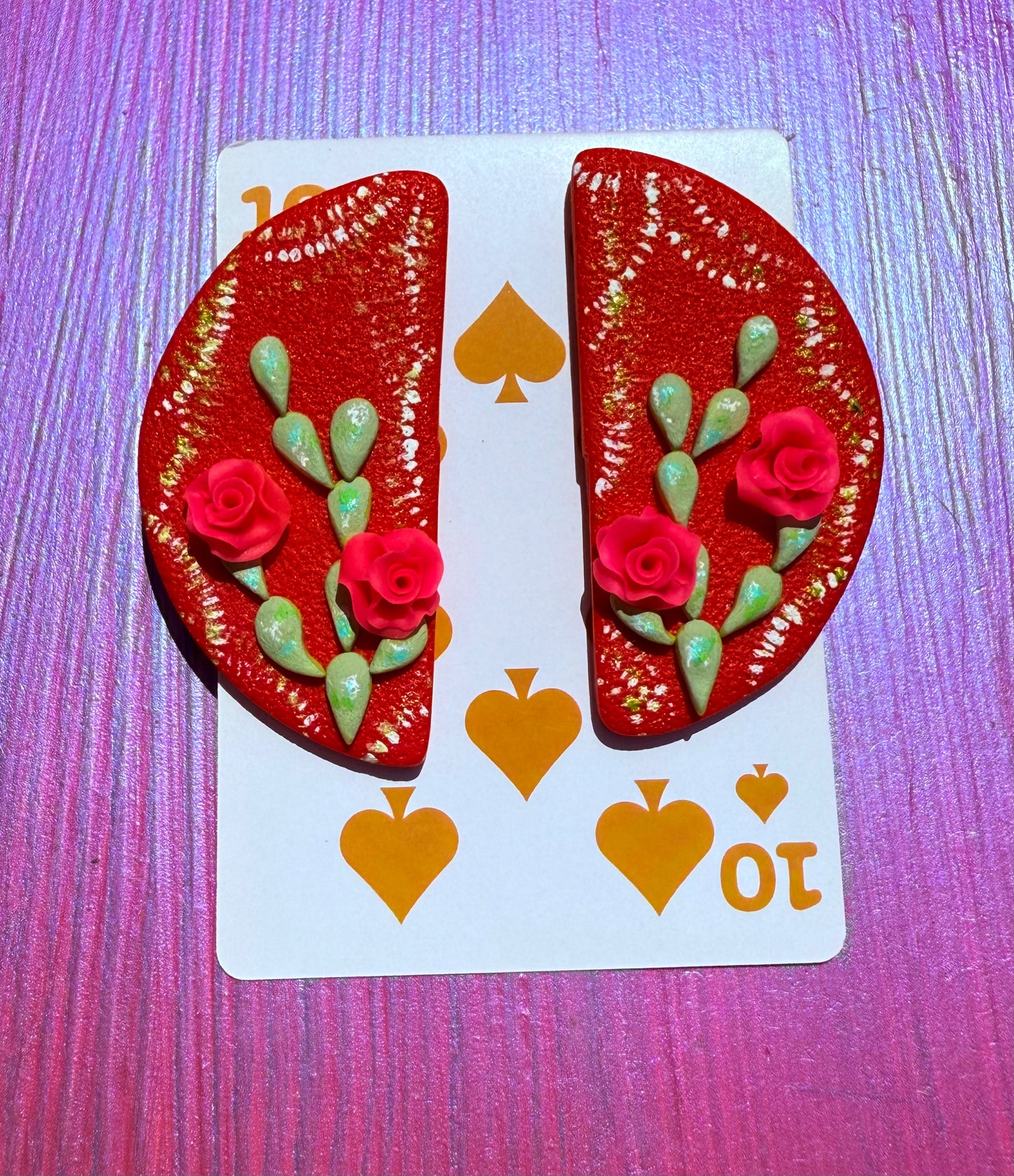 All Roses Red Earrings