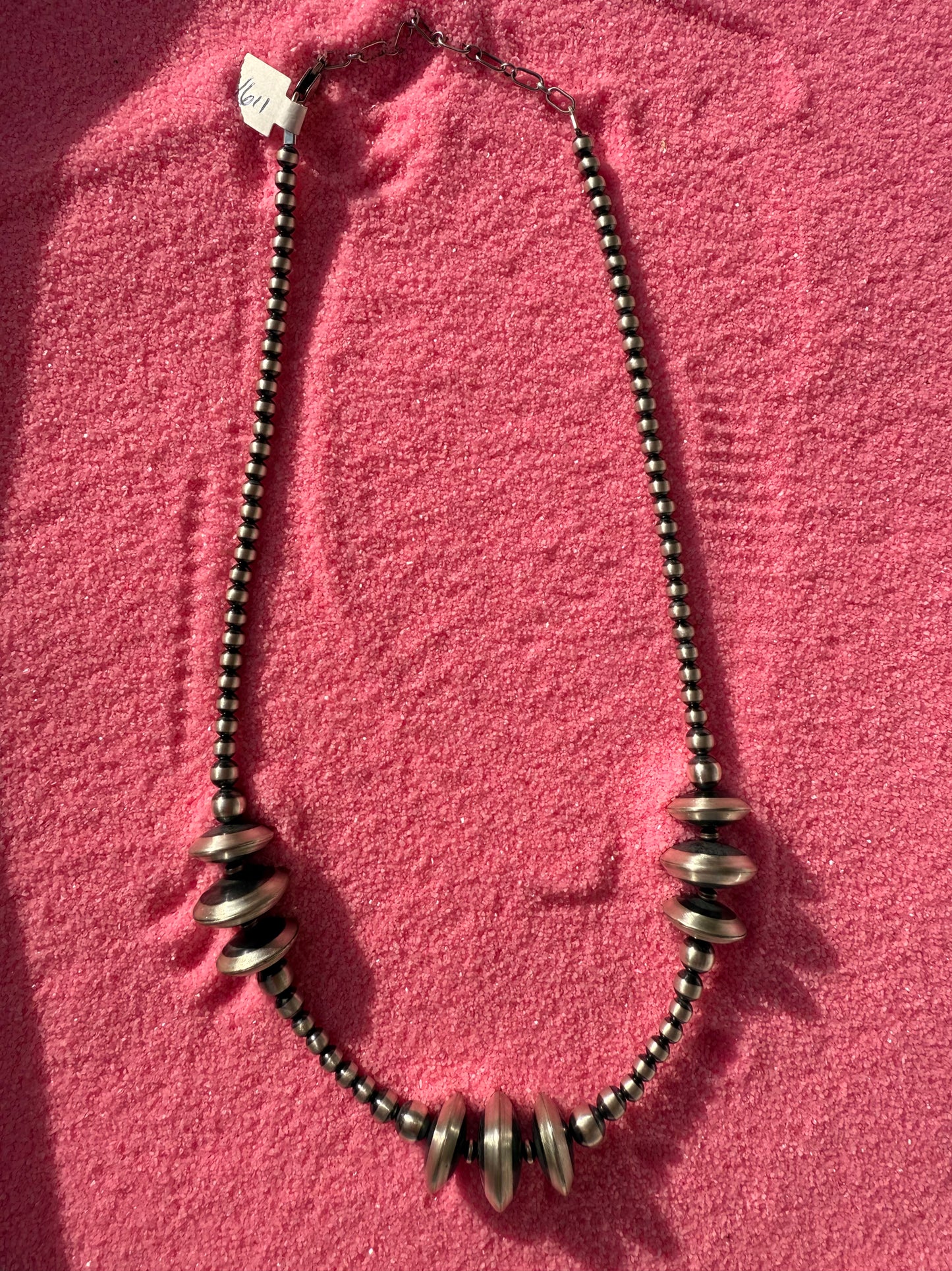 Saucer Chunky Beaded Necklace 16in