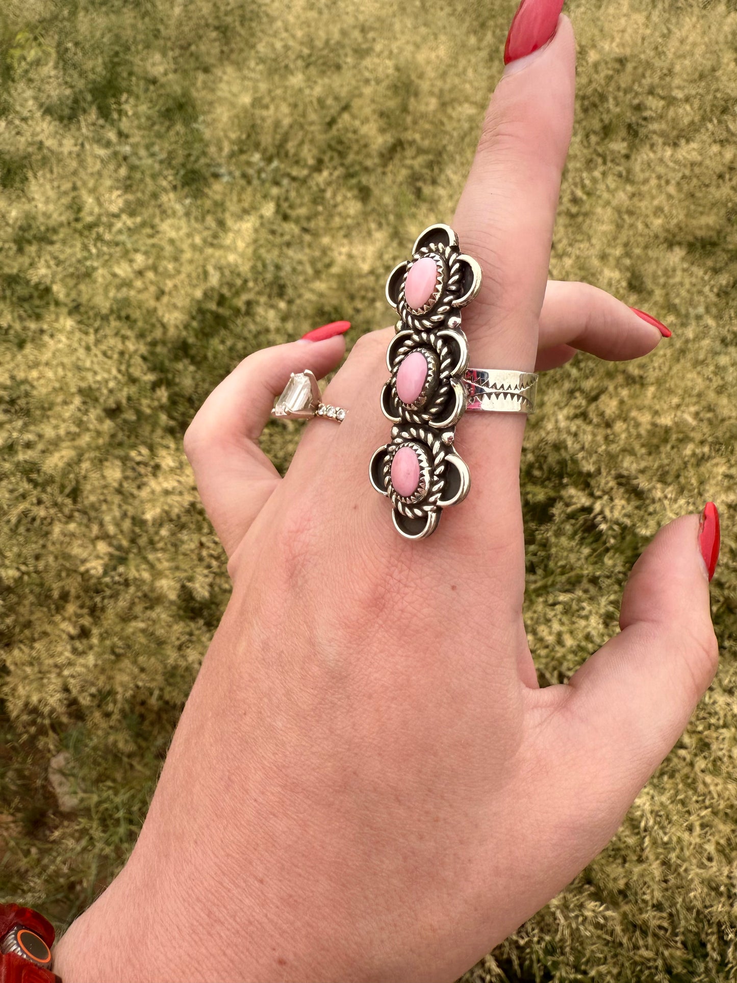 Adjustable Long Pink Conch Ring