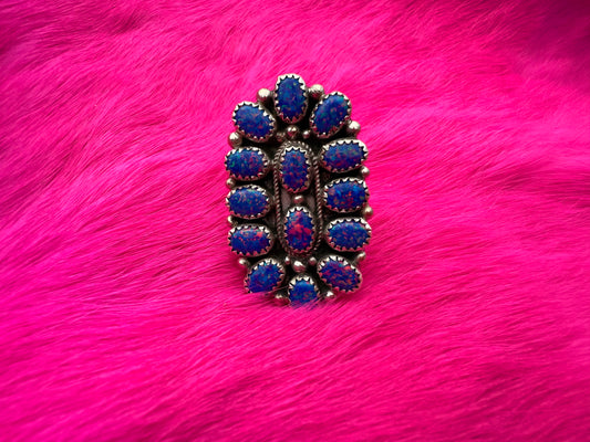 Adjustable Purple Opal Ring