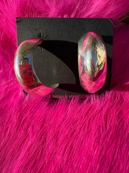 BIG Sterling silver Hoops