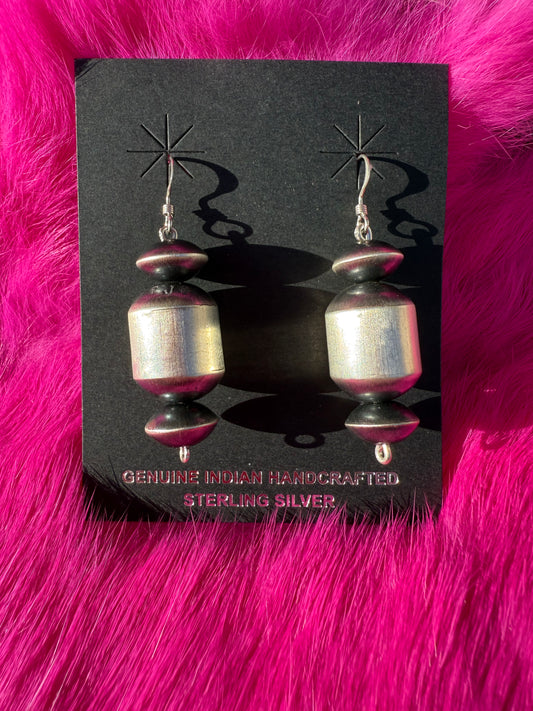 Barrel Bead Dangle Earrings