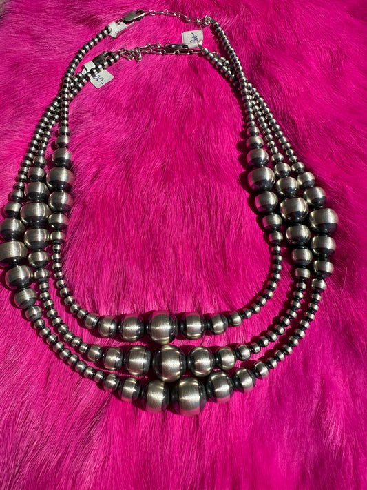 16in Graduated Sterling Silver Necklace