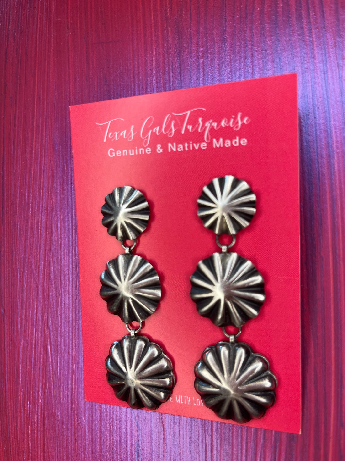 3 Tier Concho Earrings