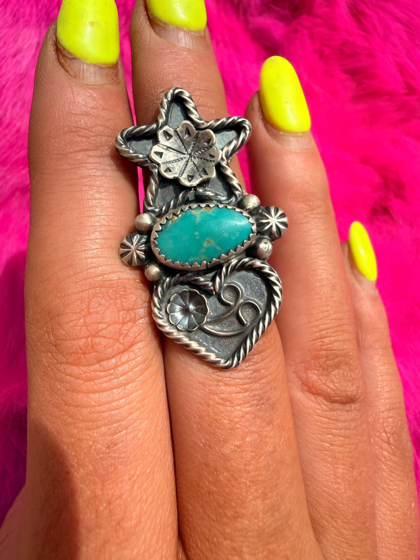 Star and heart ring size 7