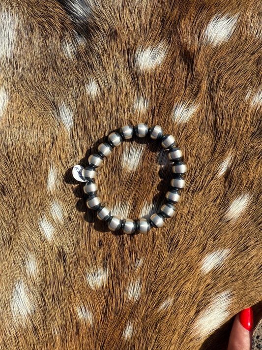 10MM Silver Stretch Bracelet