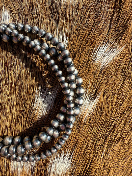 3 Strand Silver Beaded Bracelet